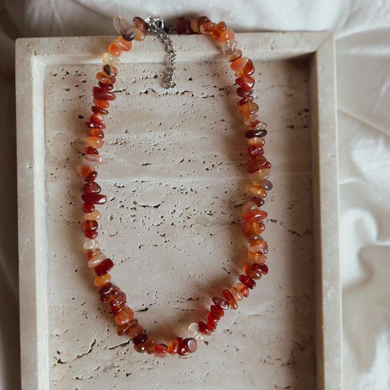 collana Chips Nic - Agata Corniola